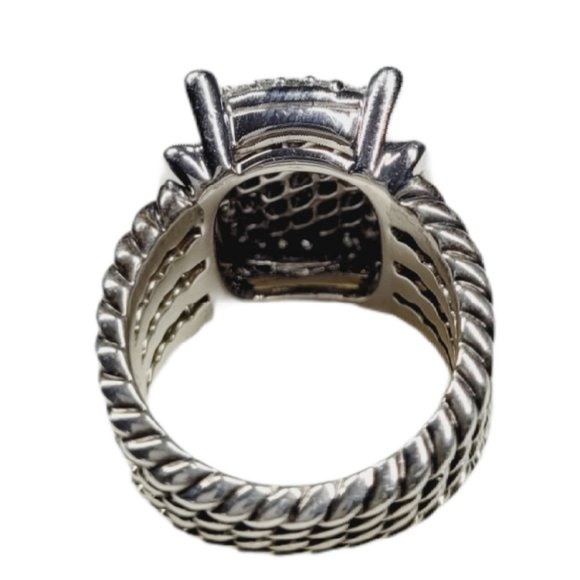 David Yurman Wheaton Diamond Ring Sterling Silver - Picture 8 of 9